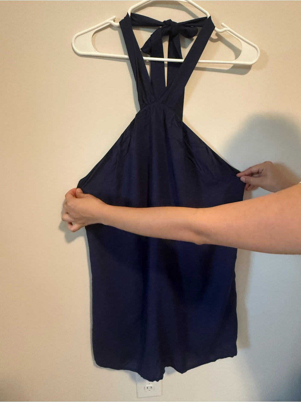 Tobi Navy Around The Neck Wrap Mini Dress Size M